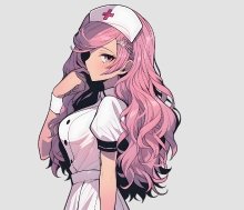 Pink Anime Nurse (Sticker)
