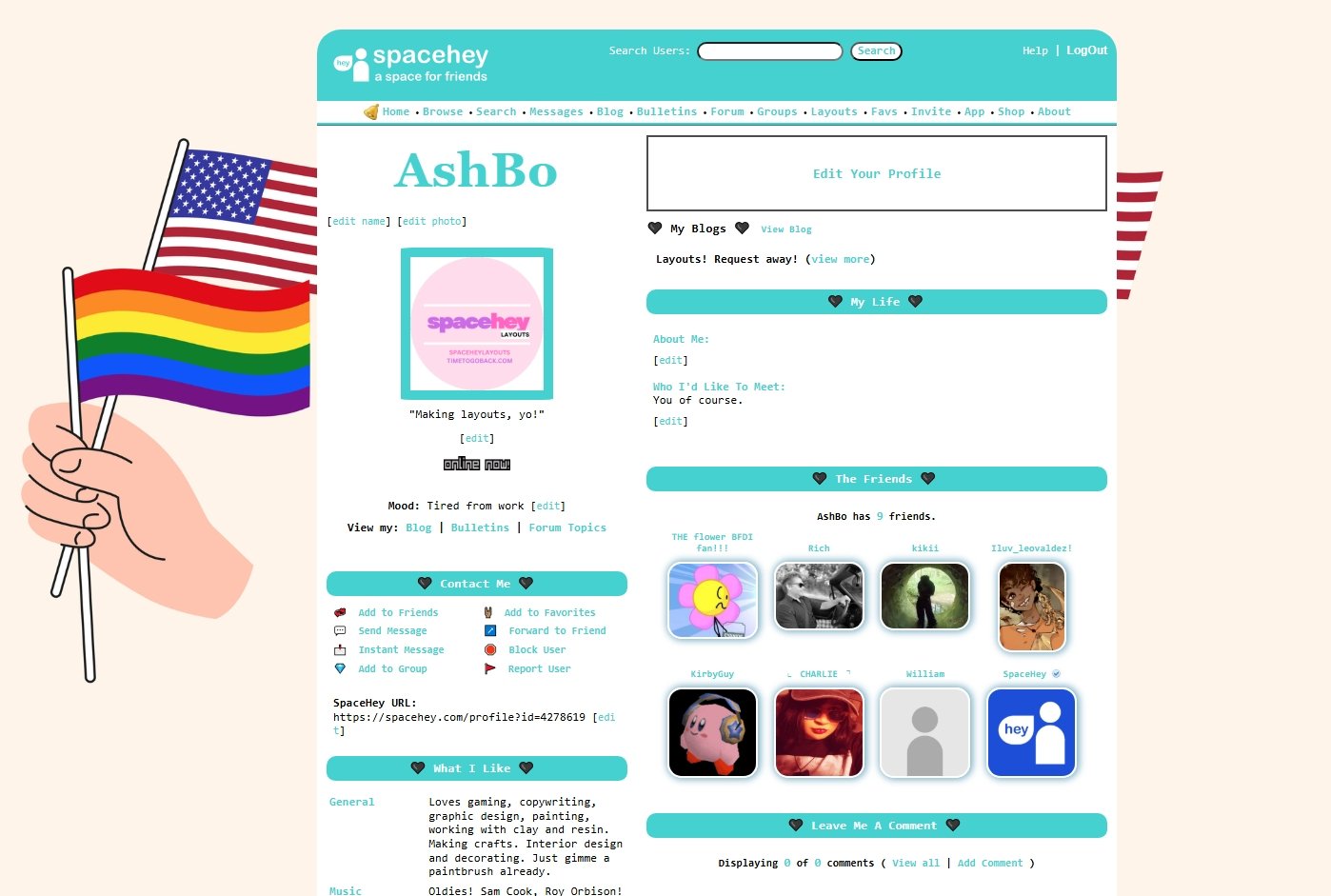 Pride USA LGBTQ Flag Layout