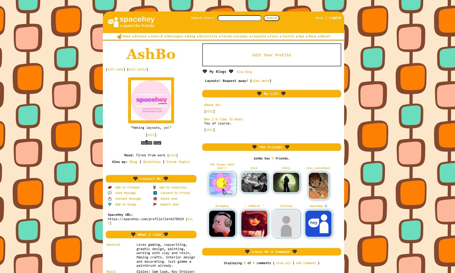 Midcentury Orange Pattern