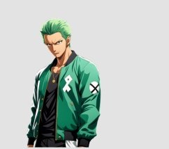 Anime Man (Green) Sticker