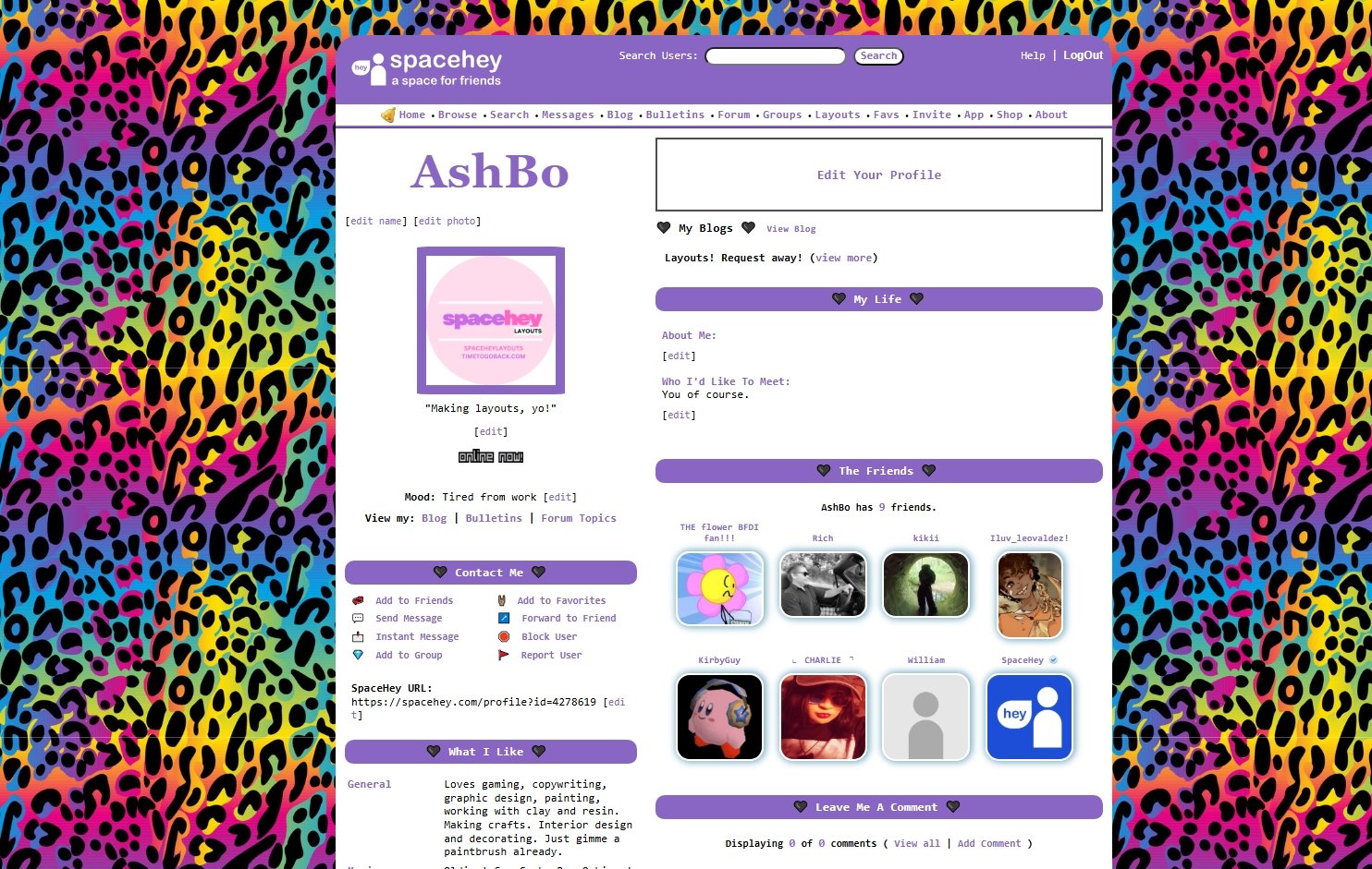 Rainbow Leopard Layout