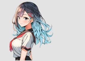 Anime Gal (Red and Blue) Sticker