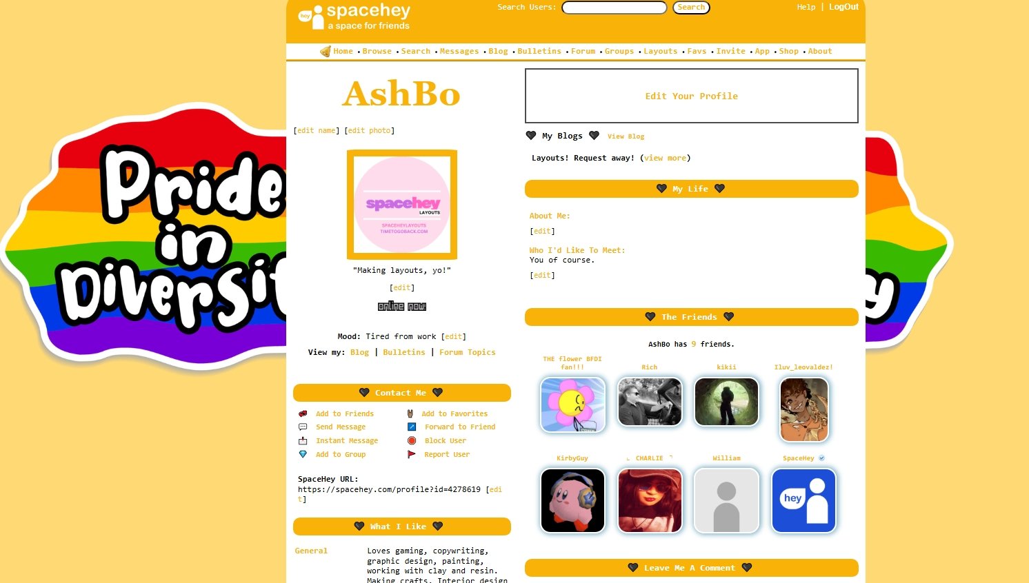 Pride Diversity LGBTQ Layout