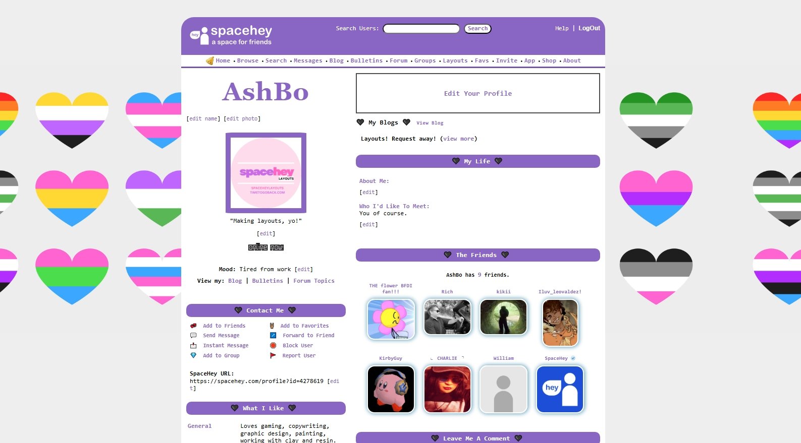 Pride Hearts Cute LGBTQ Layout