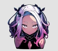 Virtual Anime Babe (Purple) Sticker