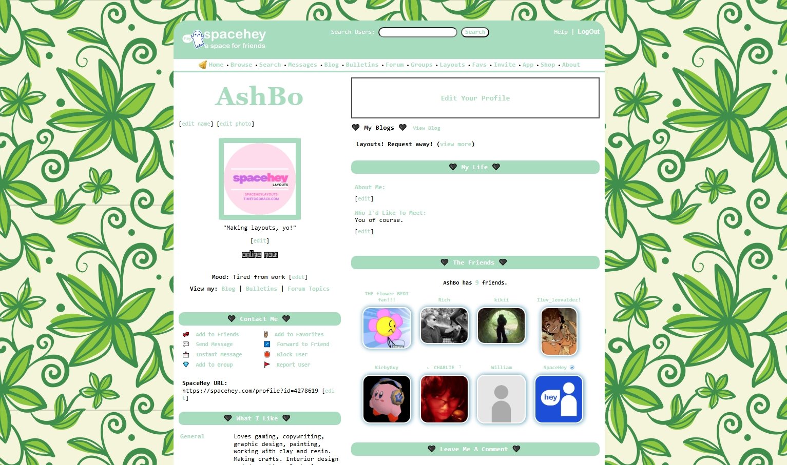 Green Florals Vintage