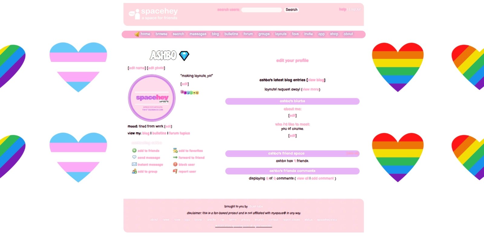 Pride Hearts LGBTQ Layout