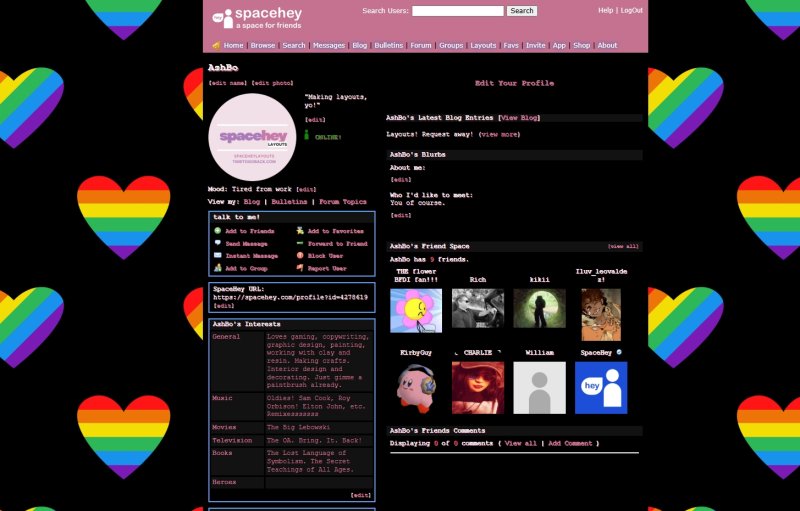 Pride Hearts Black LGBTQ Layout