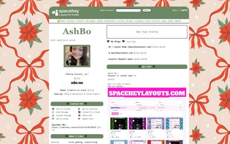 Christmas Bows and Ribbons Layout