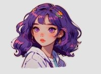 Purple Anime Gal (Sticker)