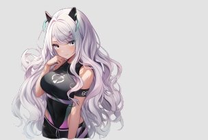 Vibrant Anime Girl (Purple) Sticker