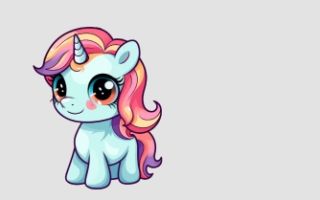 My Little Pony Rainbow Sticker (Blue)