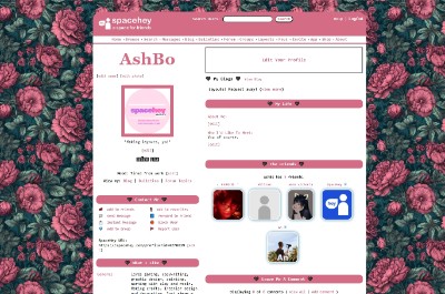 Dark Pink Green Florals