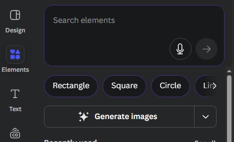 Canva Elements Panel